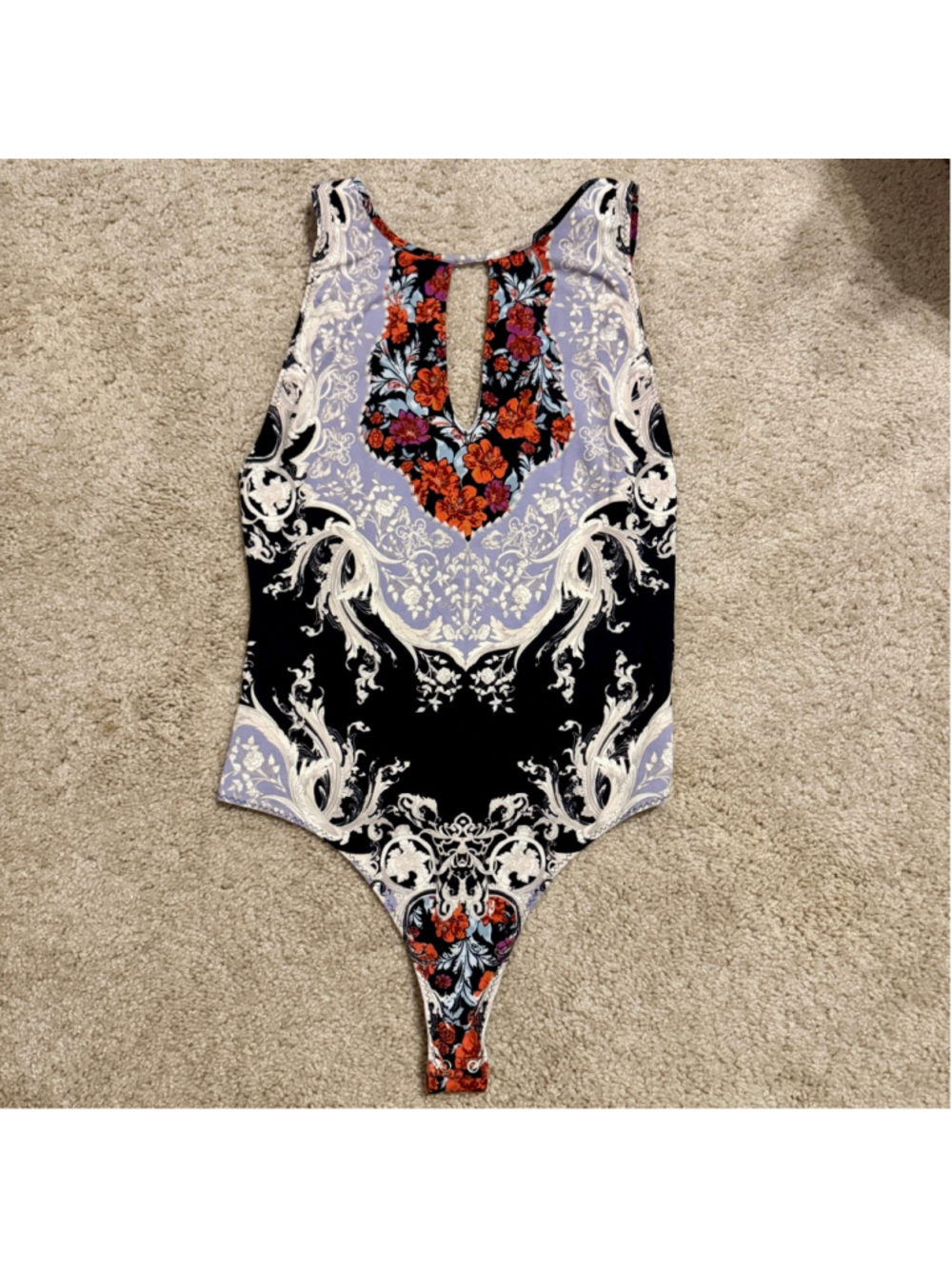 Free people bodysuit all the party printed medium